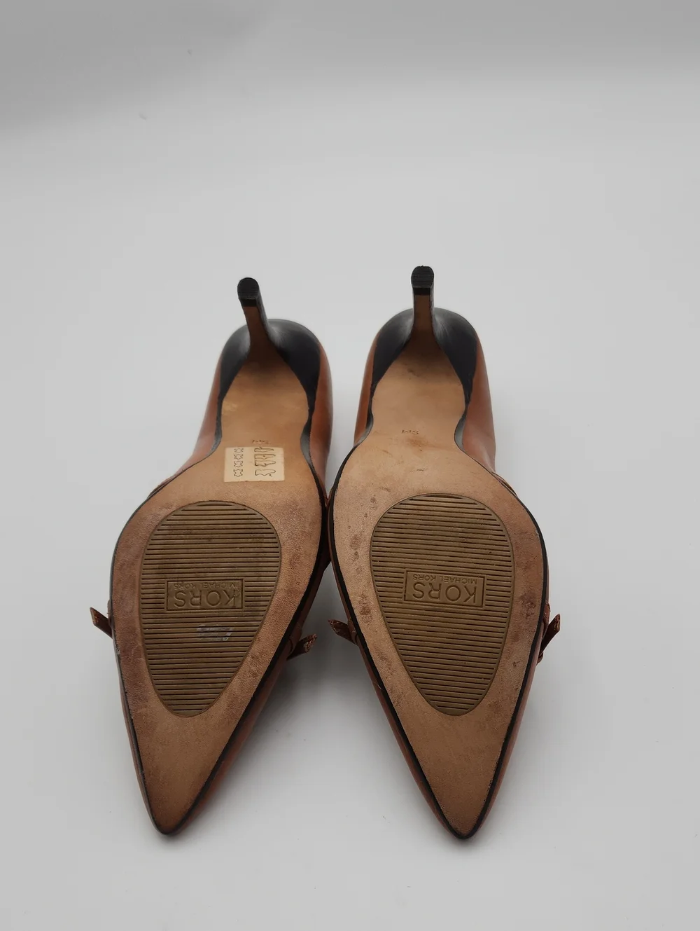Michael Kors KORS Brown Leather Studded Pointed Toe Pumps Heels Women's Size 9M